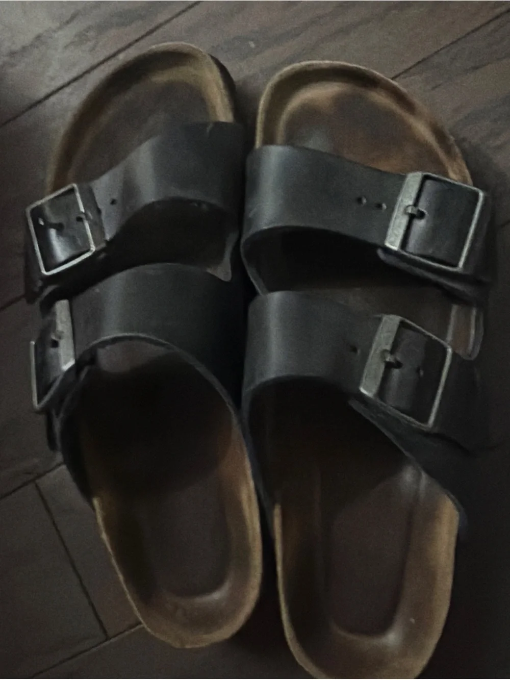 Birkenstock Arizona Soft Footbed Nubuk Leather Black women sz 7
